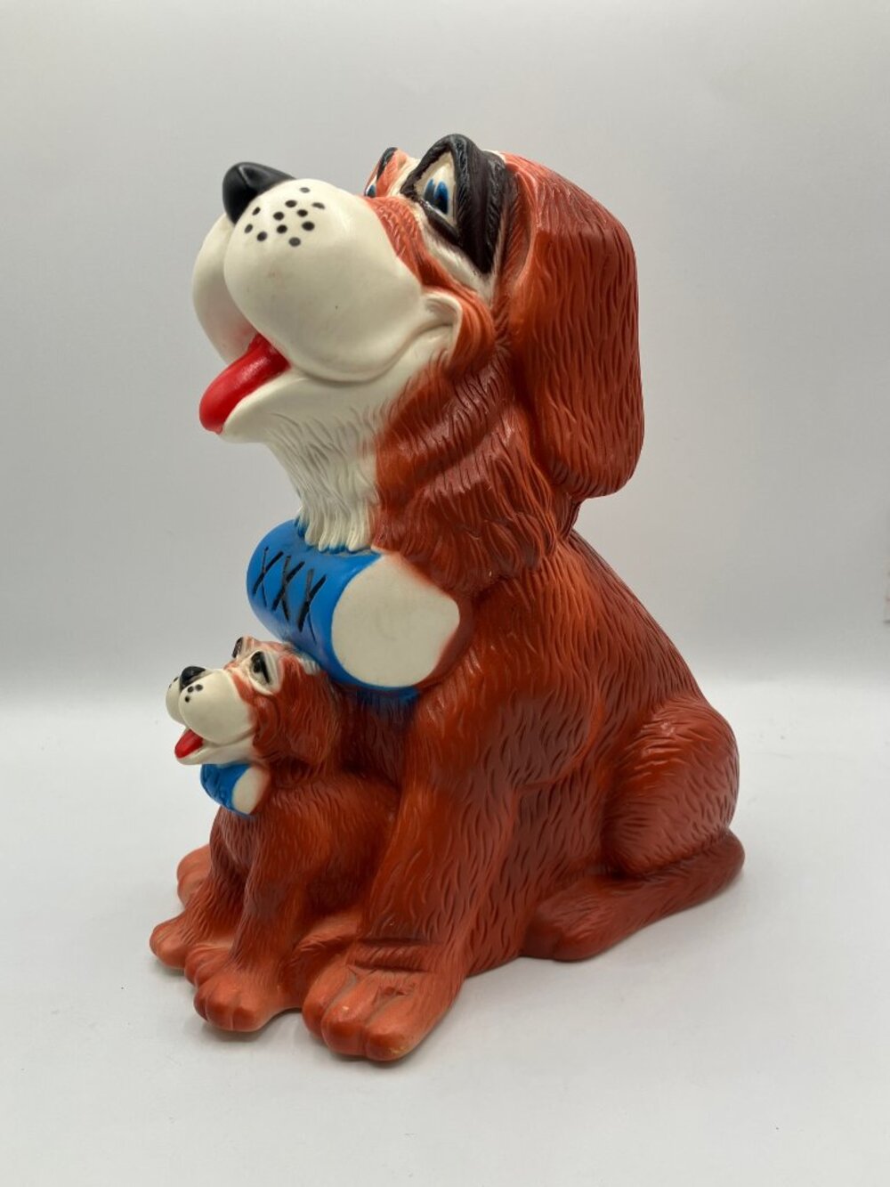 St Bernard Dog Coin Bank Vintage 1970's by Bankers Systems Inc 10"H Great Cond